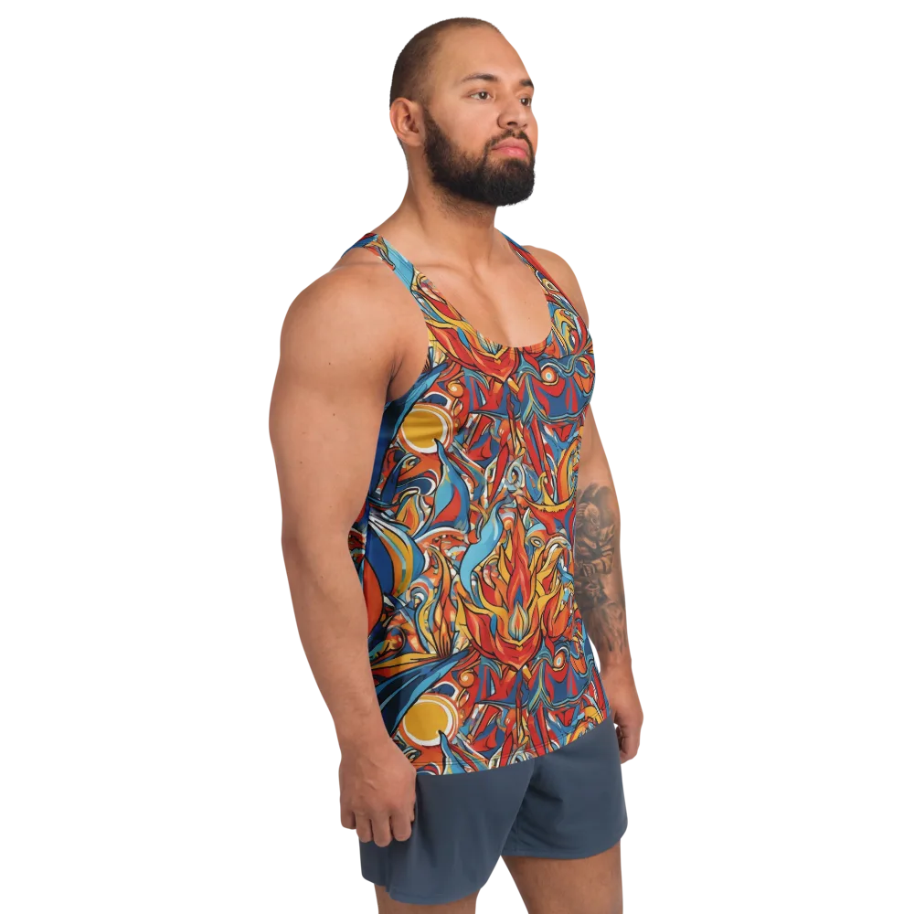 Flamework on Men's Tank Top — Right Front