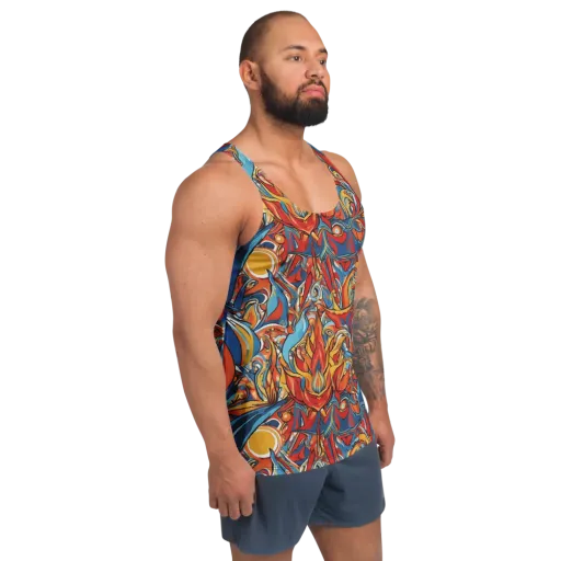 Flamework on a Men's Tank Top