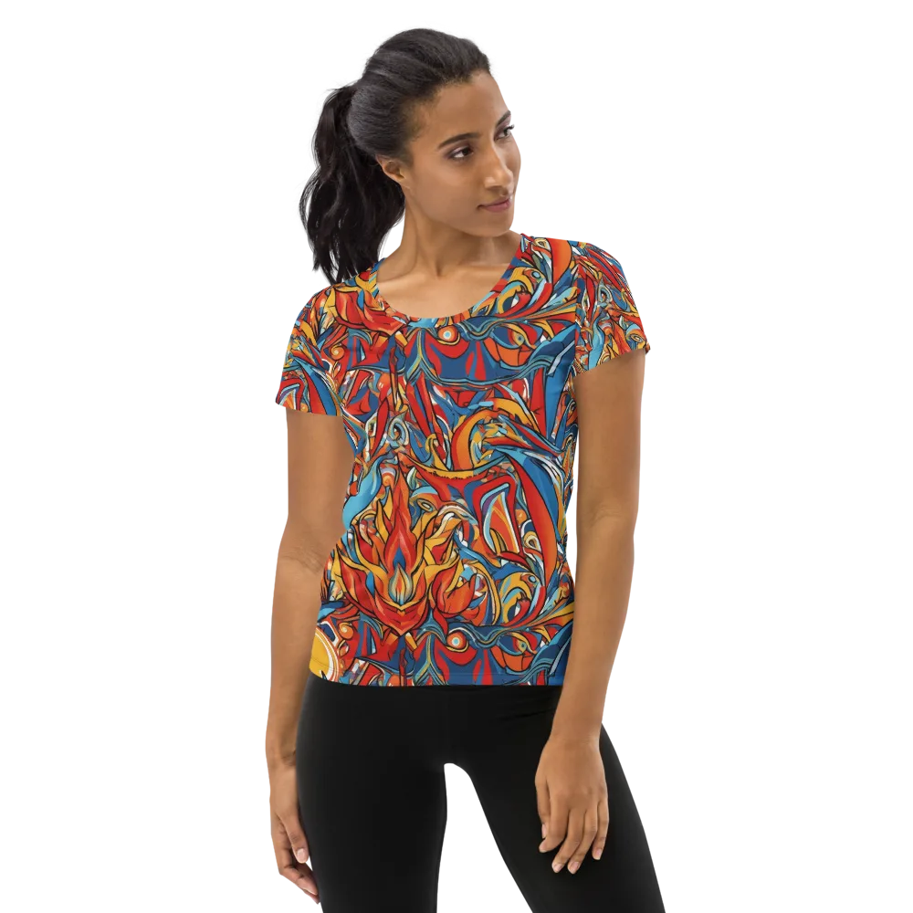 Flamework on Women's Athletic T-Shirt — Front