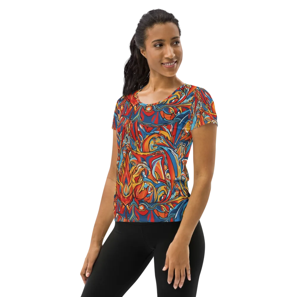 Flamework on Women's Athletic T-Shirt — Left