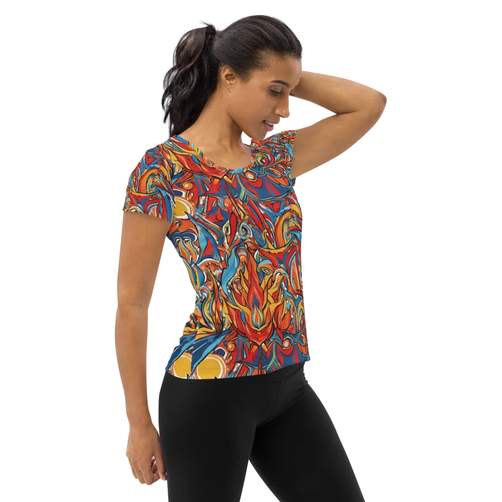 Flamework on Women's Athletic T-Shirt — Right