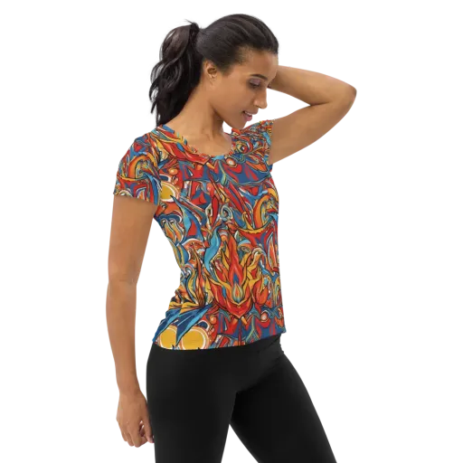 Flamework on a Women's Athletic T-Shirt