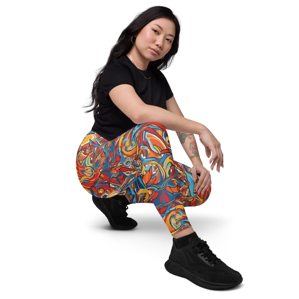 Flamework on Leggings with Pockets — Right Front