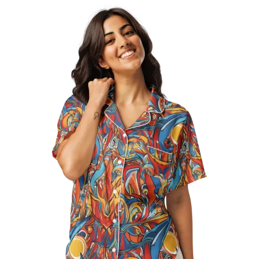 Flamework on a Women's Short Sleeve Pajama Top