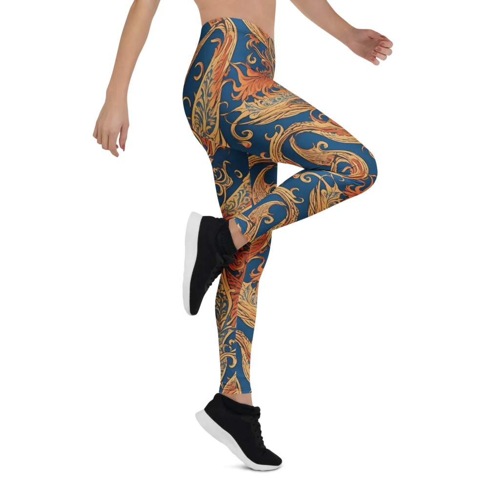 Cobalt Rocaille on Leggings — Right