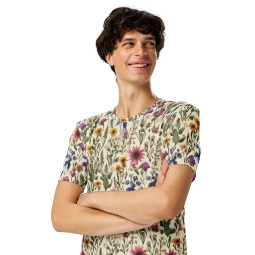 Meadow Chromatic on a Men's Crew Neck T-Shirt