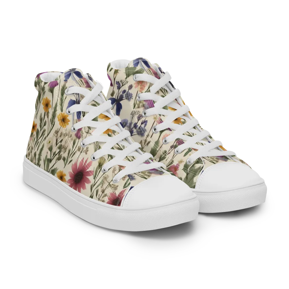 Meadow Chromatic on Men's High Top Canvas Shoes — Right Front