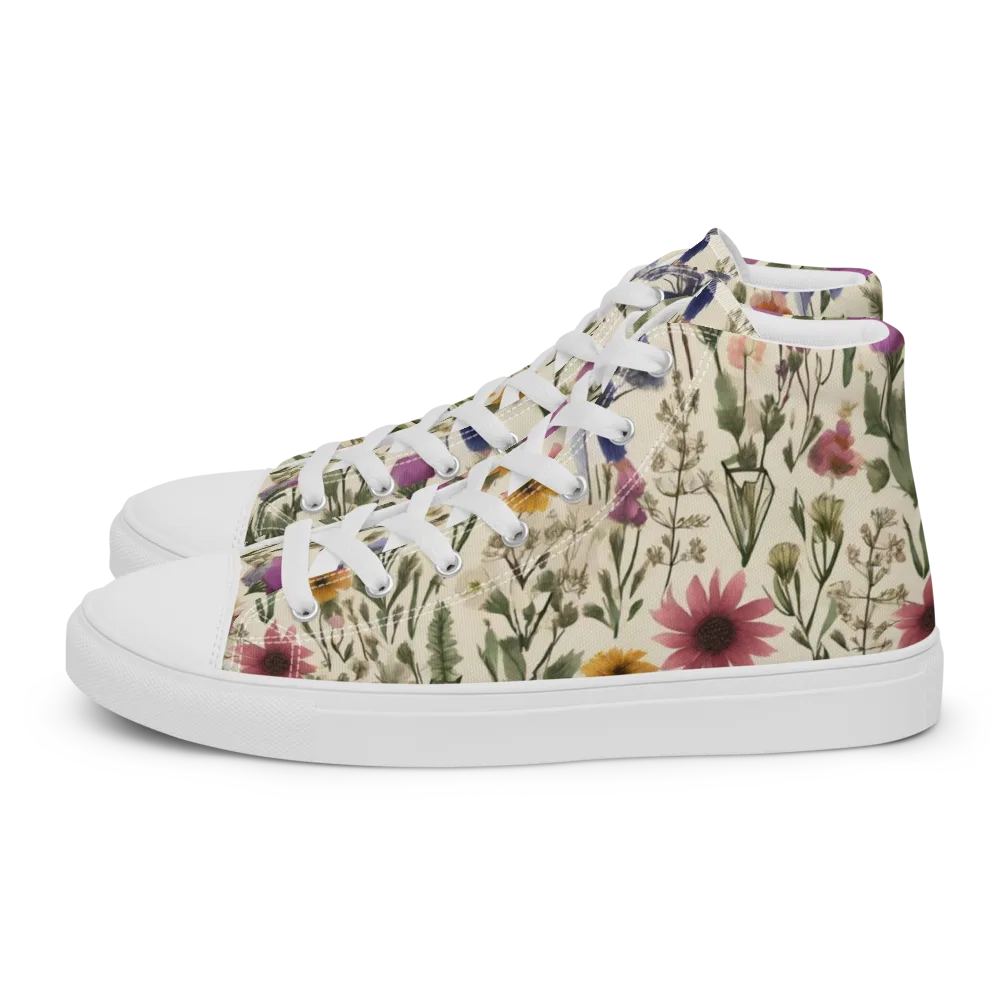 Meadow Chromatic on Men's High Top Canvas Shoes — Left