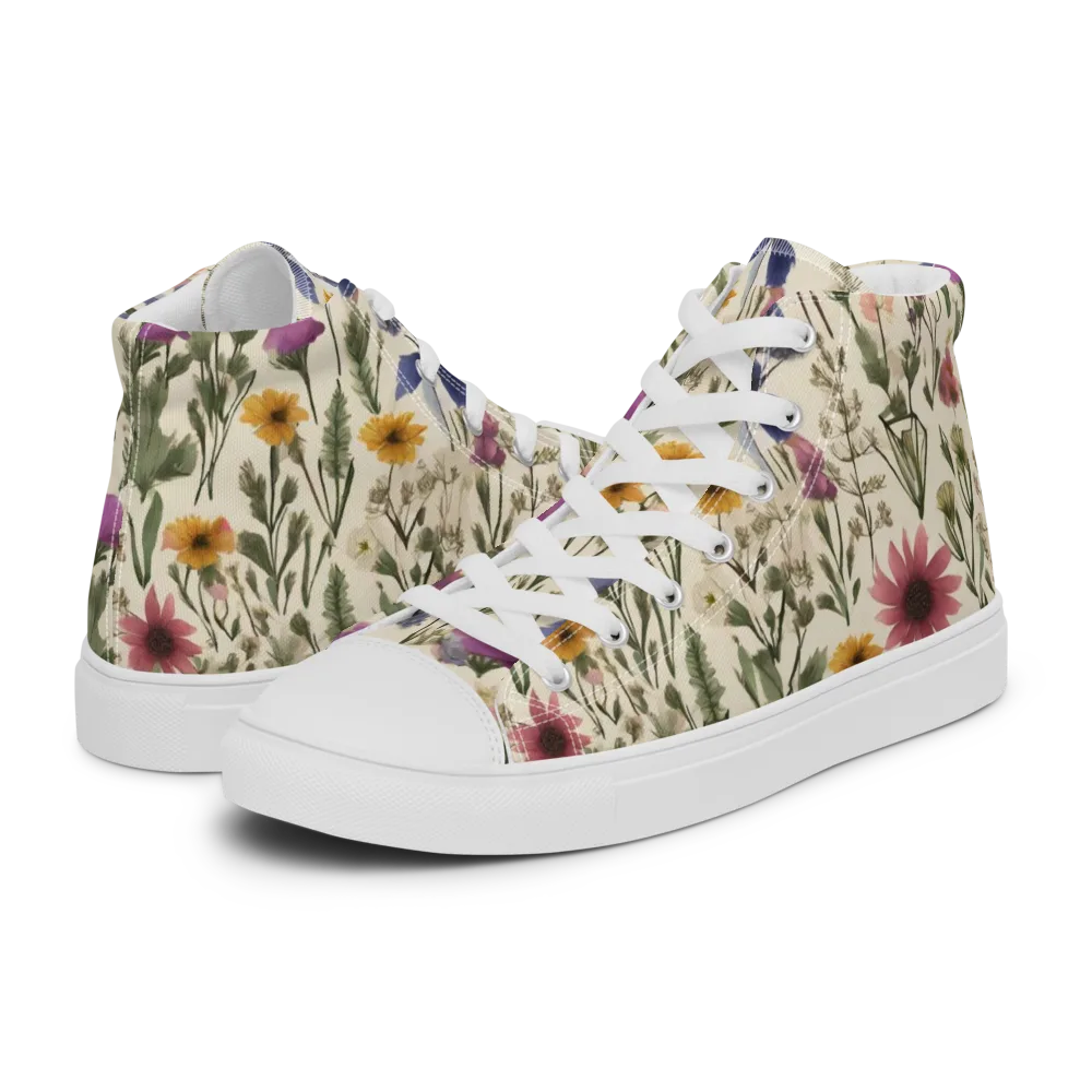 Meadow Chromatic on Men's High Top Canvas Shoes — Left