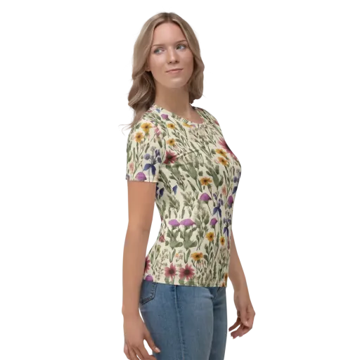 Meadow Chromatic on a Women's Crew Neck T-Shirt