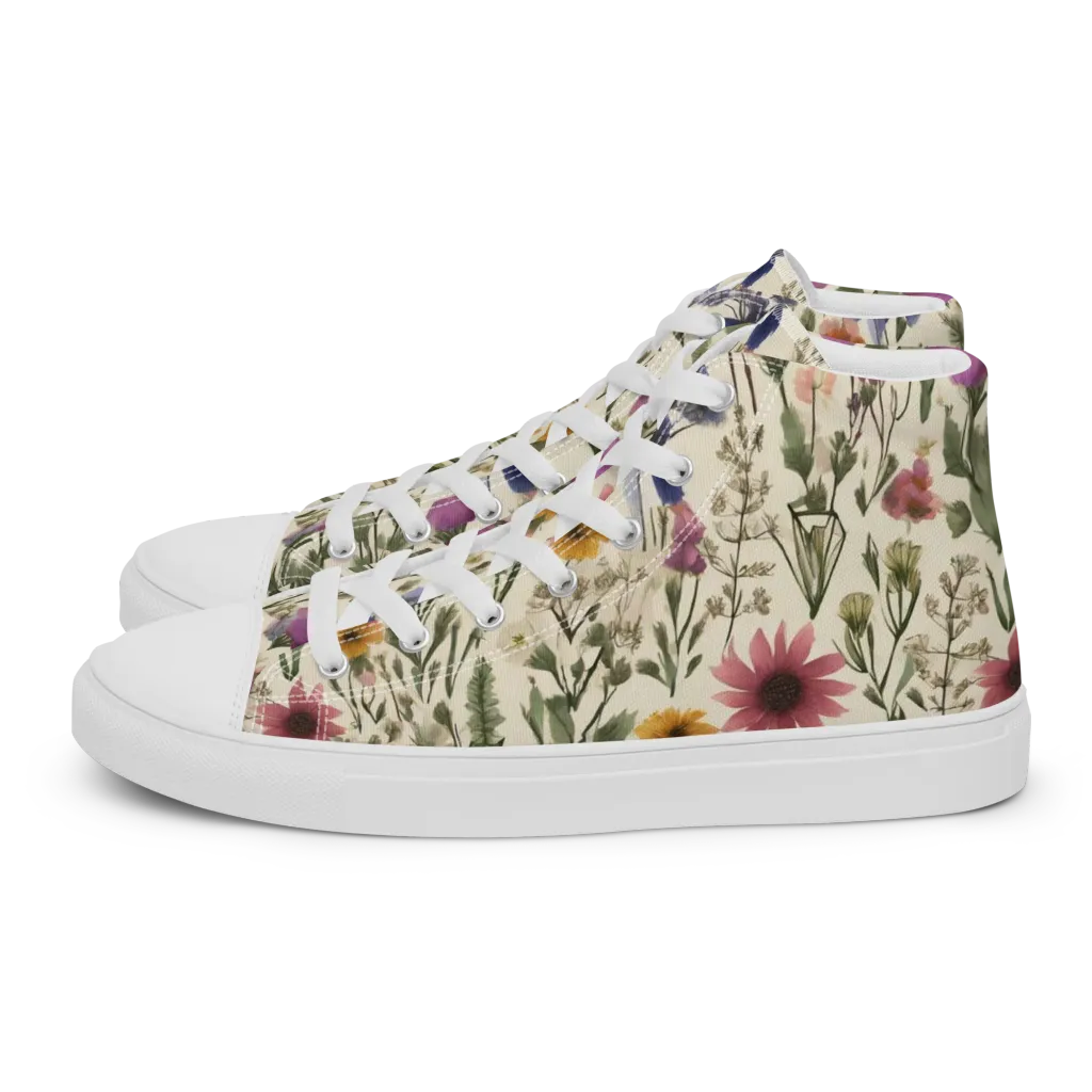 Meadow Chromatic on Women's High Top Canvas Shoes — Left