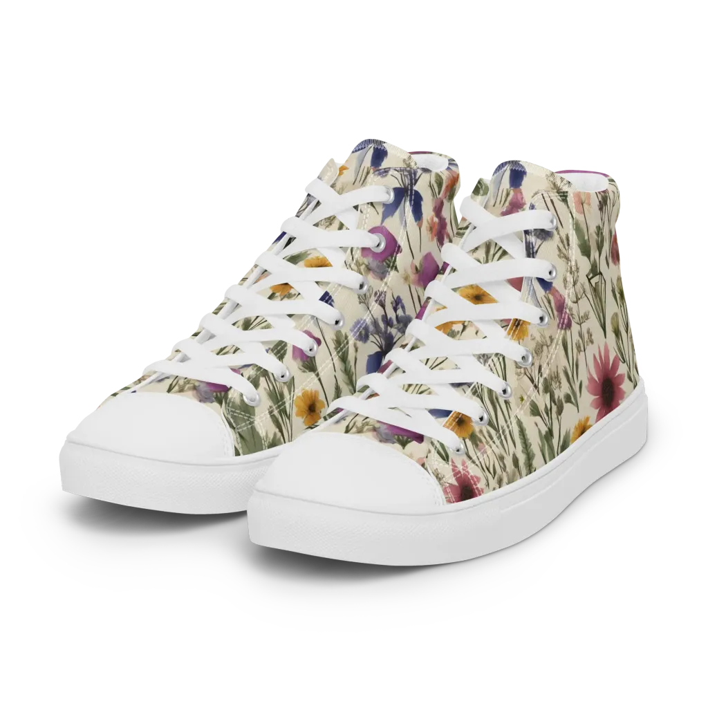 Meadow Chromatic on Women's High Top Canvas Shoes — Left Front