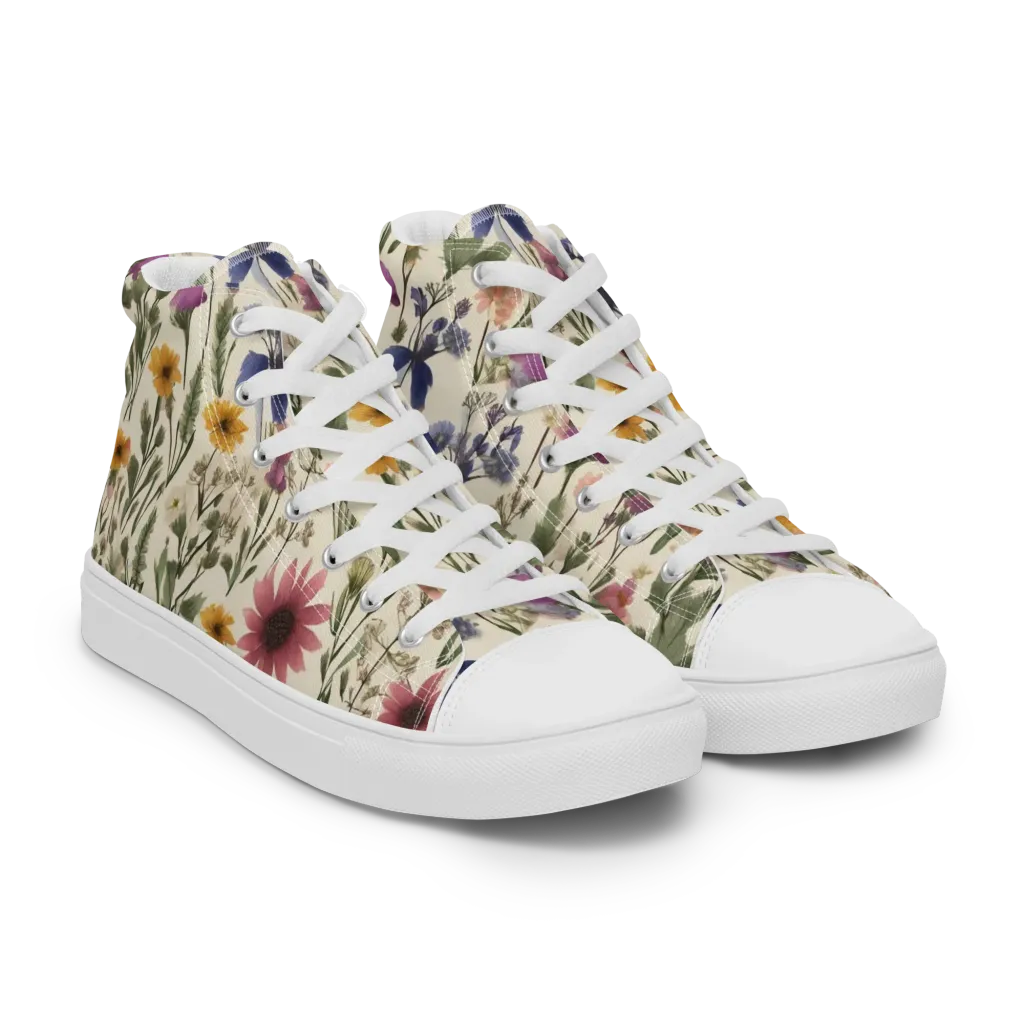Meadow Chromatic on Women's High Top Canvas Shoes — Right Front