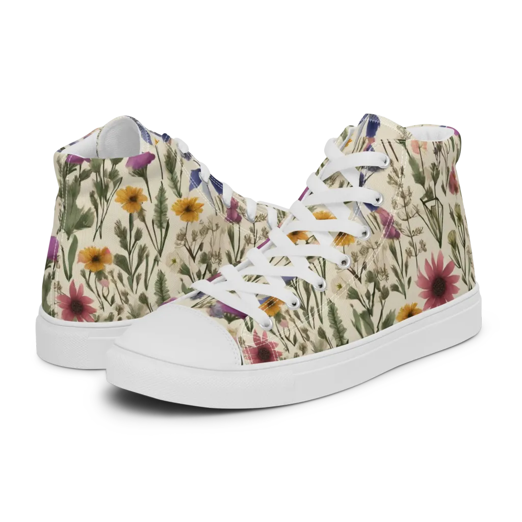 Meadow Chromatic on Women's High Top Canvas Shoes — Left