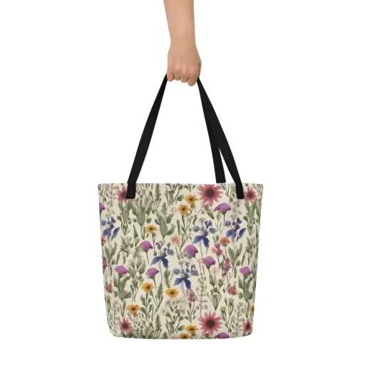 Meadow Chromatic on a Large Tote Bag W/ Pocket