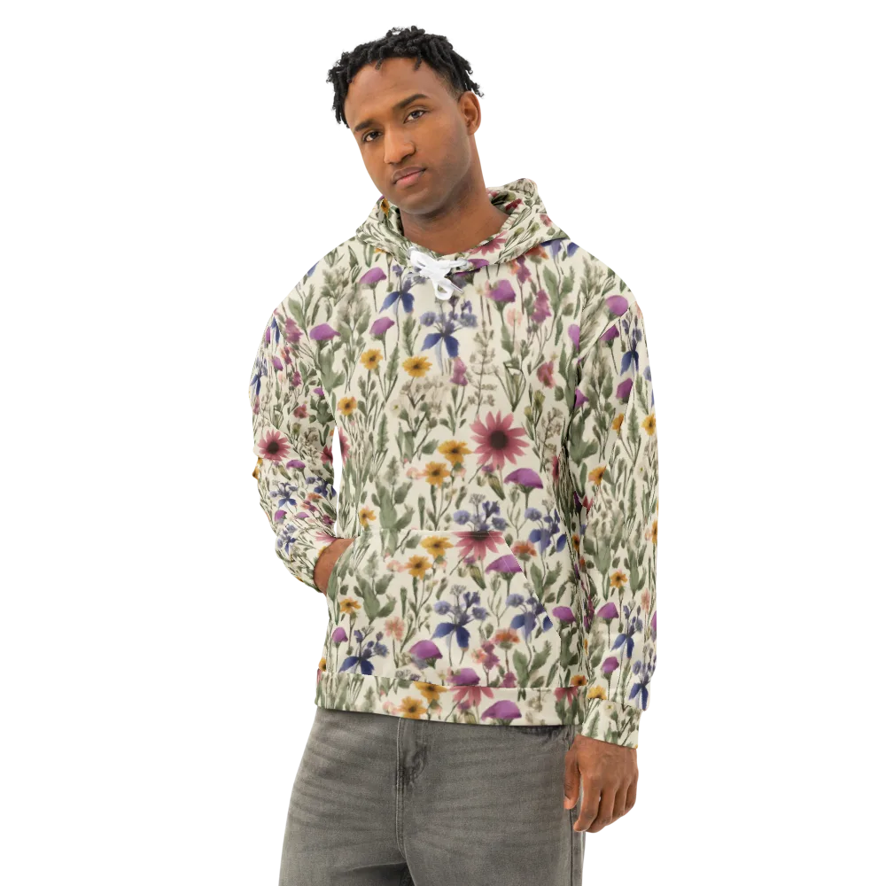 Meadow Chromatic on Cotton Hoodie — Left Front