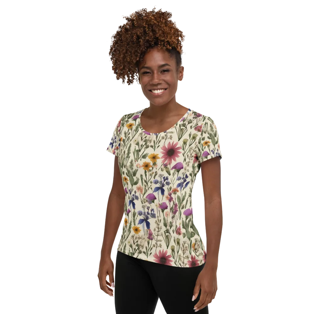 Meadow Chromatic on Women's Athletic T-Shirt — Left