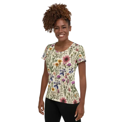 Meadow Chromatic on a Women's Athletic T-Shirt