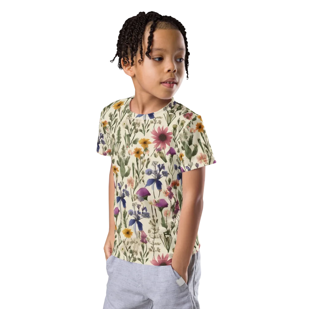 Meadow Chromatic on Kids Crew Neck T-Shirt — Left Front