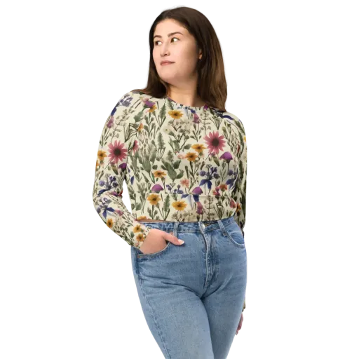 Meadow Chromatic on a Long Sleeve Crop Top