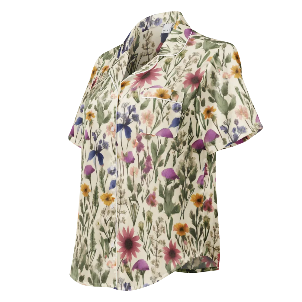 Meadow Chromatic on Women's Short Sleeve Pajama Top — Left Front