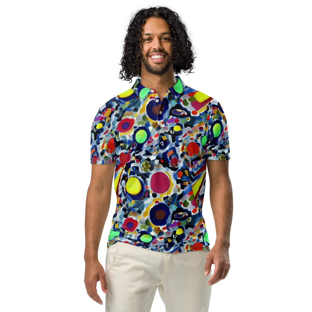 Neon Impression on Men's Slim Fit Polo Shirt — Front