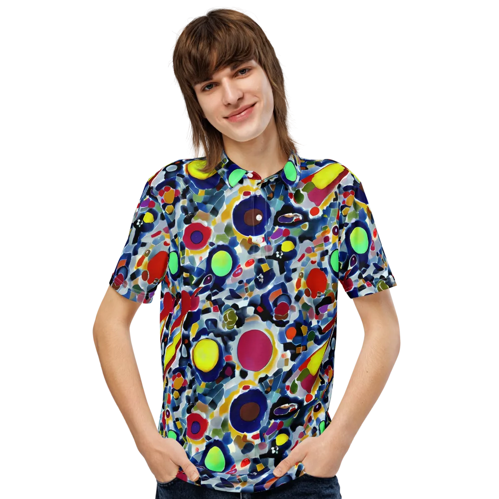 Neon Impression on Men's Slim Fit Polo Shirt — Front