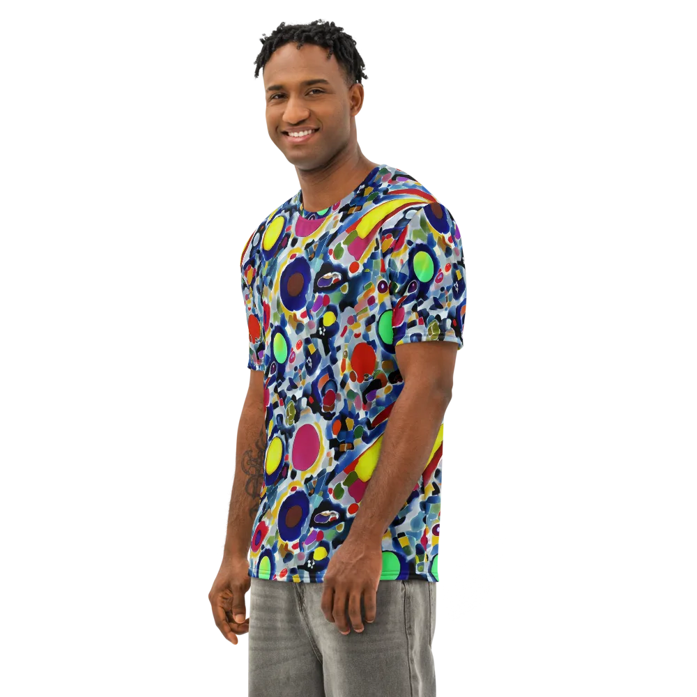 Neon Impression on Men's Cotton Crew Neck T-Shirt — Left Front