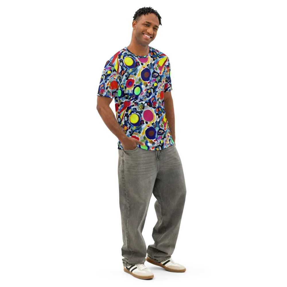 Neon Impression on Men's Cotton Crew Neck T-Shirt — Right Front