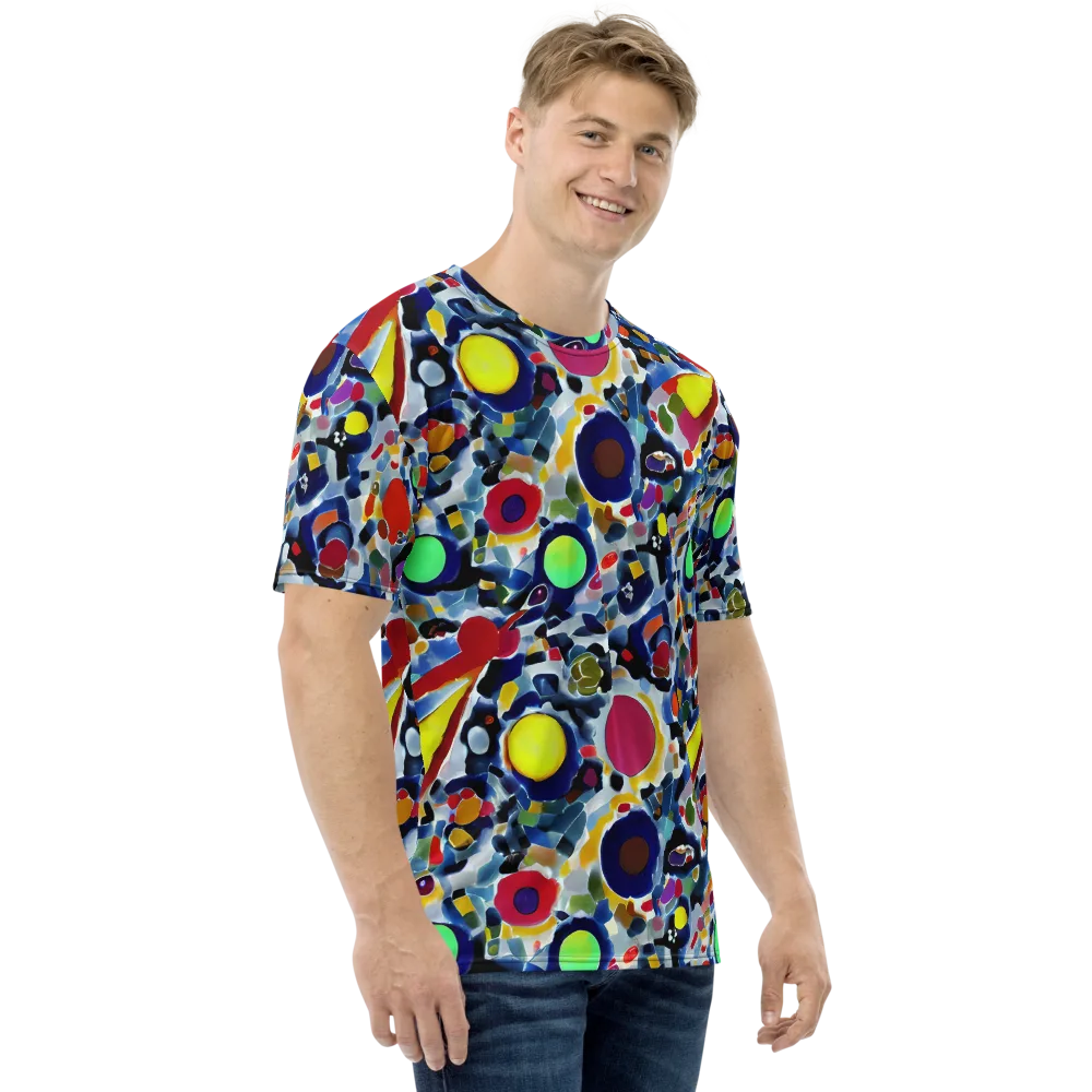 Neon Impression on Men's Crew Neck T-Shirt — Right