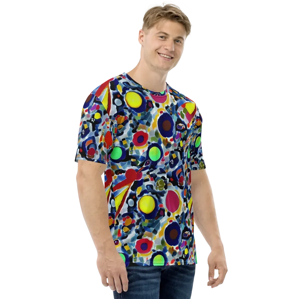 Neon Impression on Men's Crew Neck T-Shirt — Right