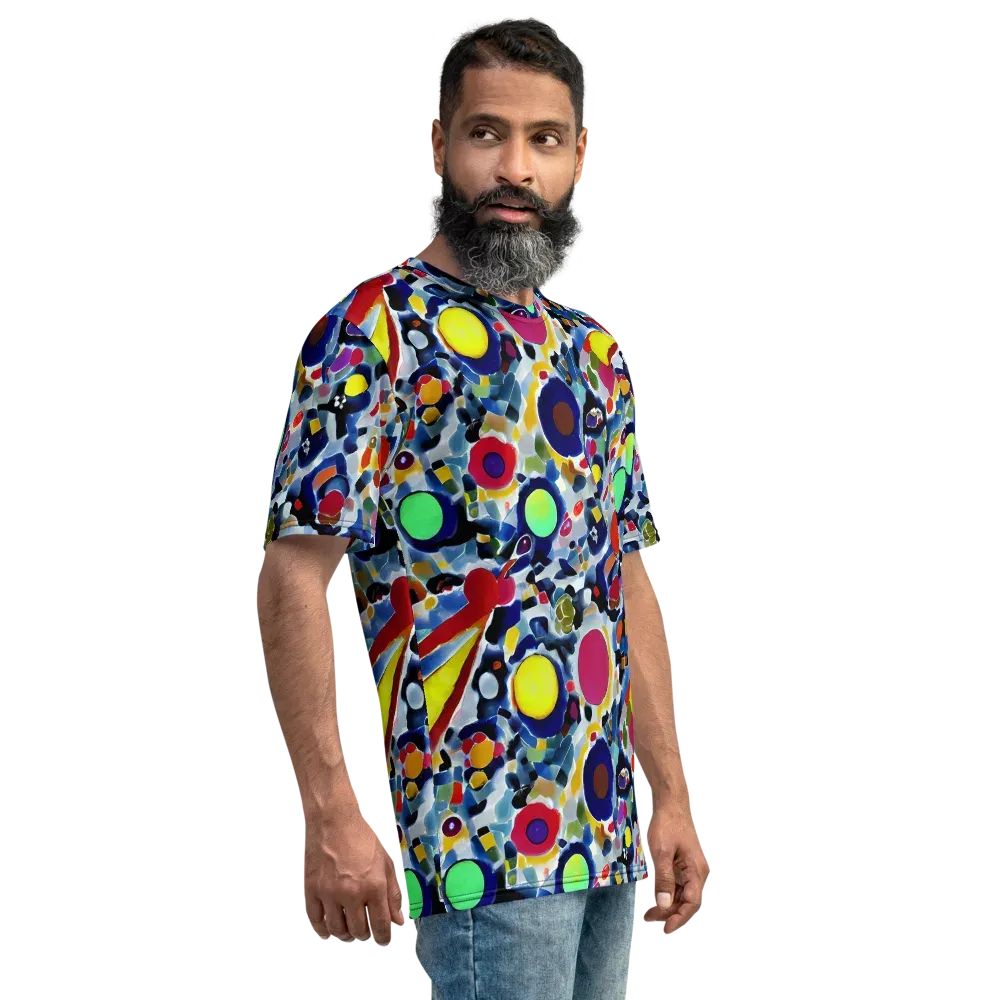 Neon Impression on Men's Crew Neck T-Shirt — Right