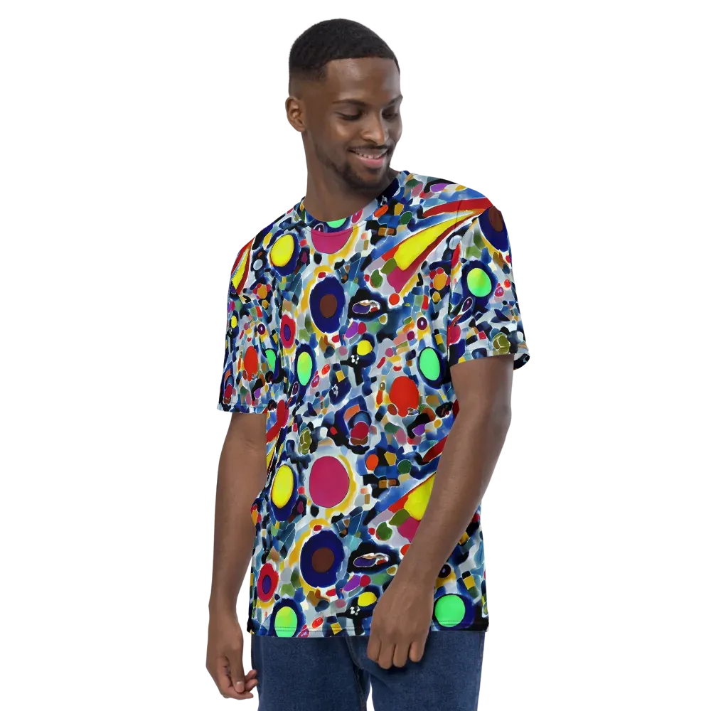 Neon Impression on Men's Crew Neck T-Shirt — Left