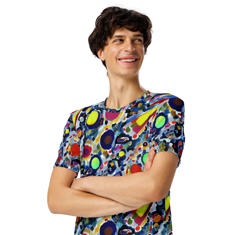 Neon Impression on Men's Crew Neck T-Shirt — Left Front