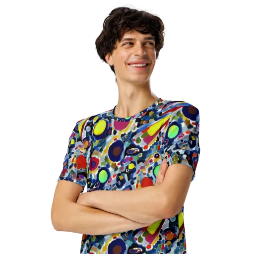 Neon Impression on a Men's Crew Neck T-Shirt