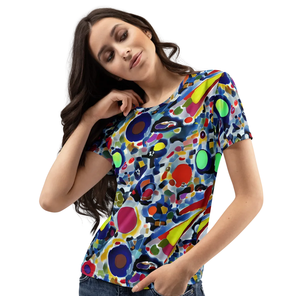 Neon Impression on Women's Crew Neck T-Shirt — Left Front