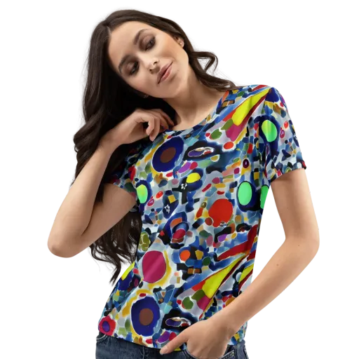 Neon Impression on a Women's Crew Neck T-Shirt