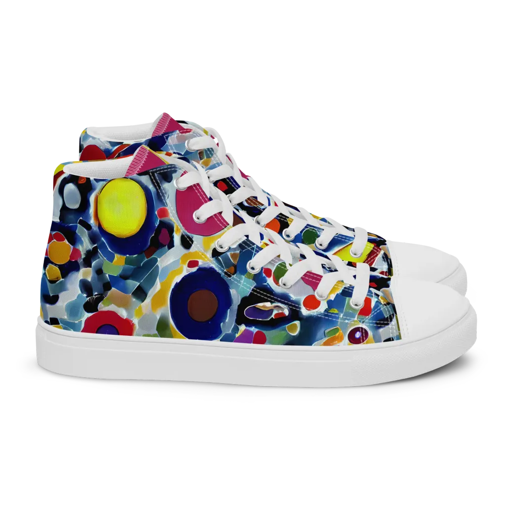 Neon Impression on Women's High Top Canvas Shoes — Right