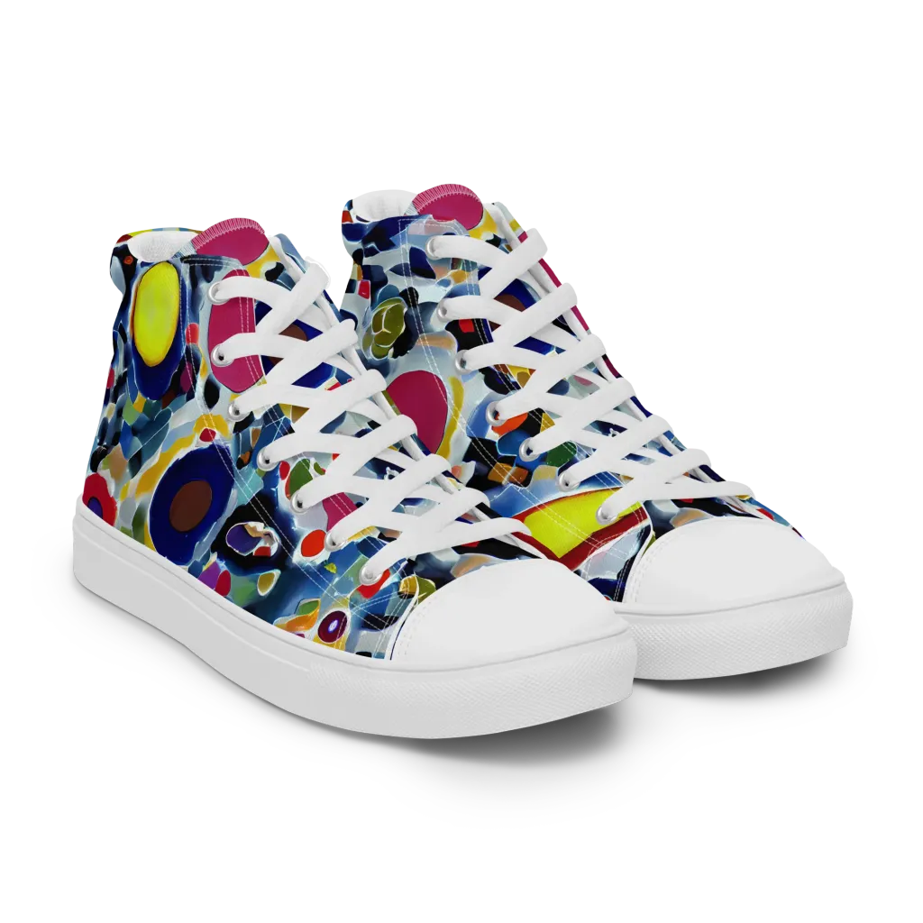 Neon Impression on Women's High Top Canvas Shoes — Right Front