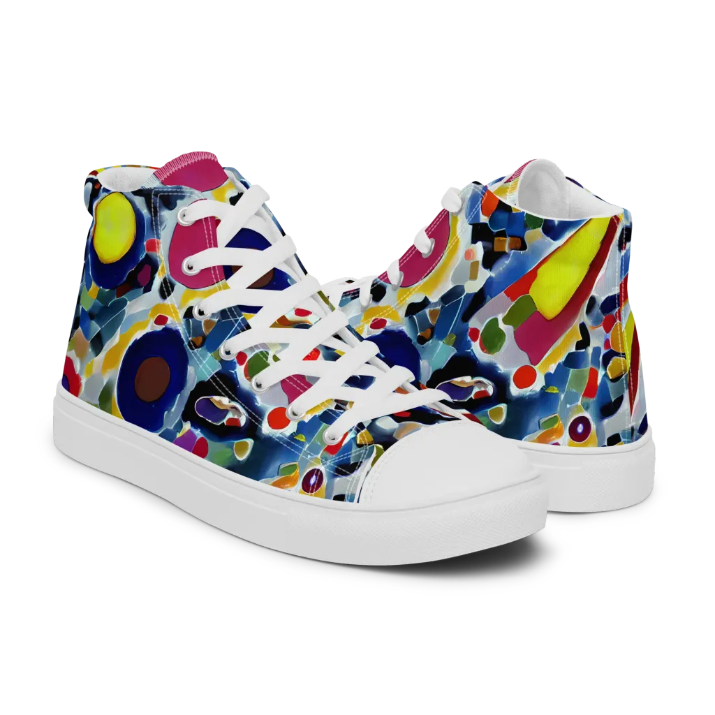 Neon Impression on Women's High Top Canvas Shoes — Right