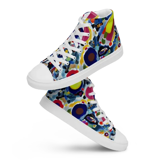 Neon Impression on a Women's High Top Canvas Shoes