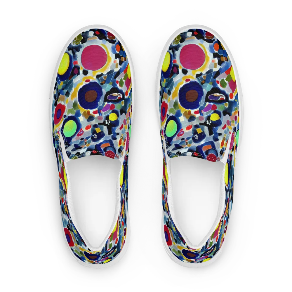 Neon Impression on Men's Slip-On Canvas Shoes — Front