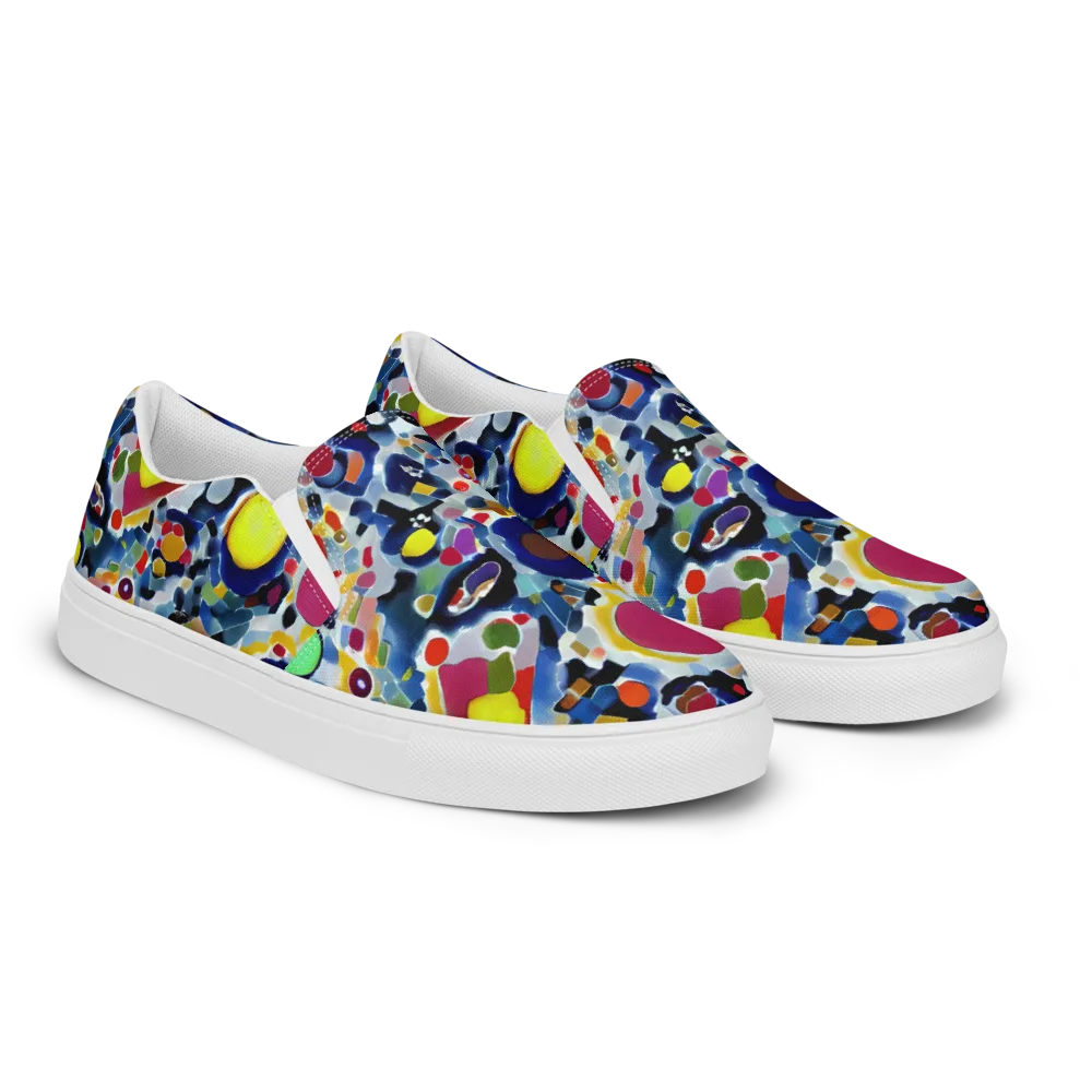 Neon Impression on Men's Slip-On Canvas Shoes — Right Front