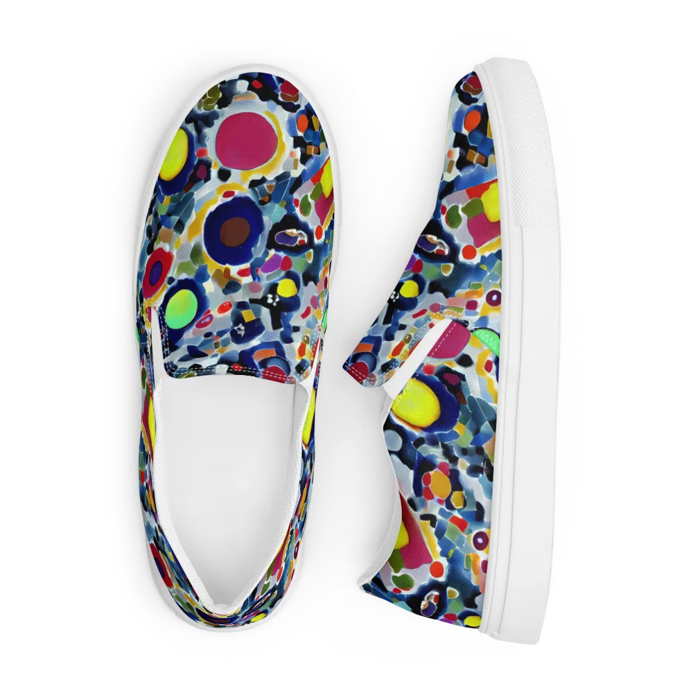 Neon Impression on Men's Slip-On Canvas Shoes — Front