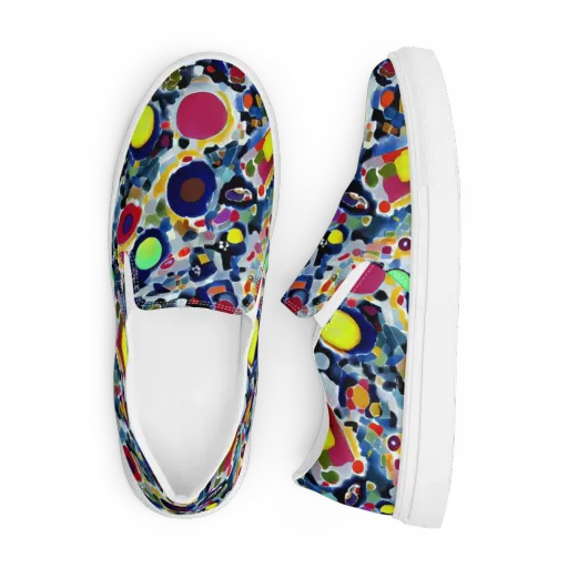 Neon Impression on a Men's Slip-On Canvas Shoes