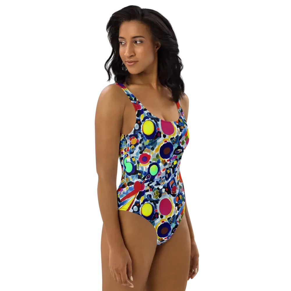 Neon Impression on One-Piece Swimsuit — Right