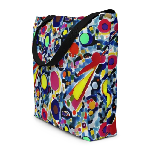 Neon Impression on a Large Tote Bag W/ Pocket