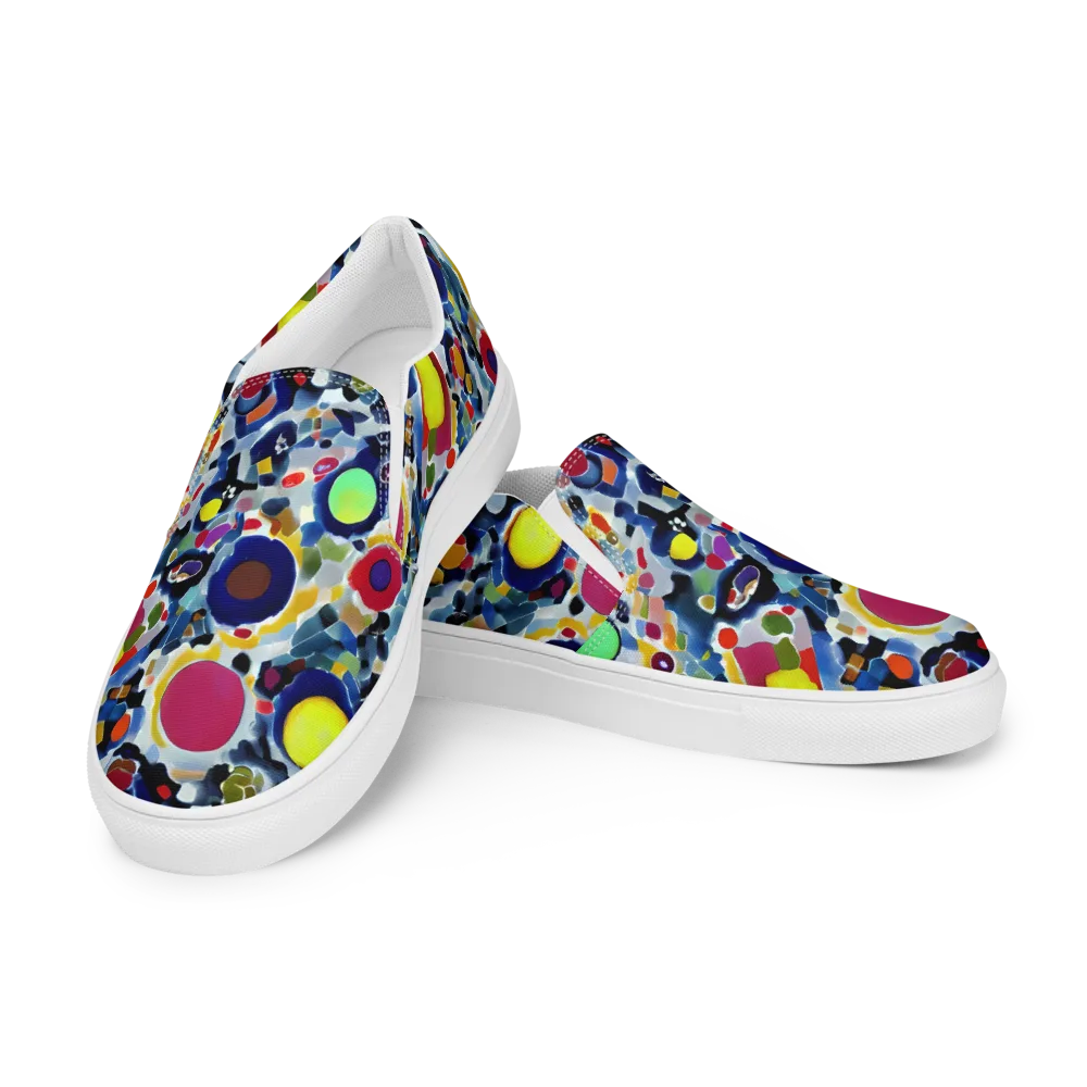 Neon Impression on Women's Slip-On Canvas Shoes — Left Front