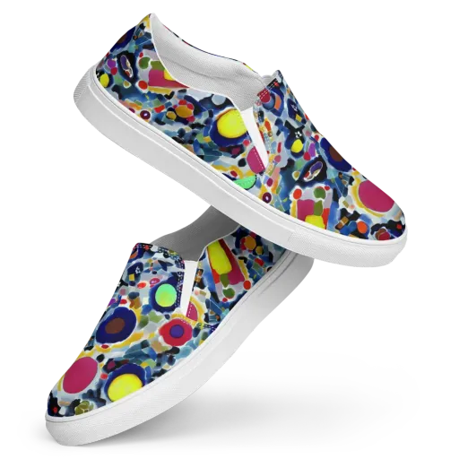 Neon Impression on a Women's Slip-On Canvas Shoes