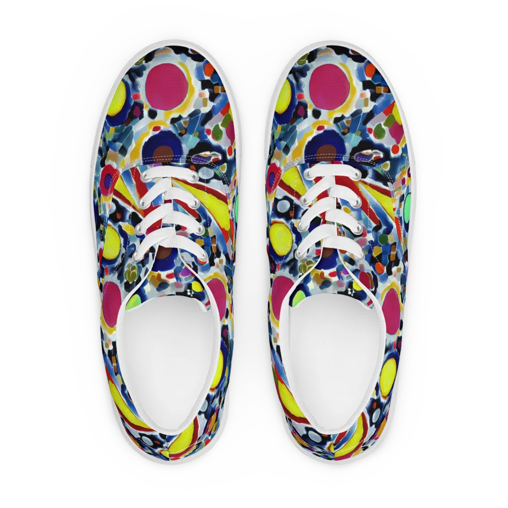 Neon Impression on Men's Lace-Up Canvas Shoes — Front